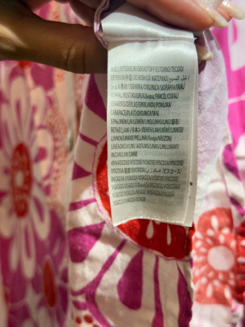 Farm Rio Anthropologie Long Sleeve Linen Tropical Print Buttondown Shirt S - Picture 10 of 12